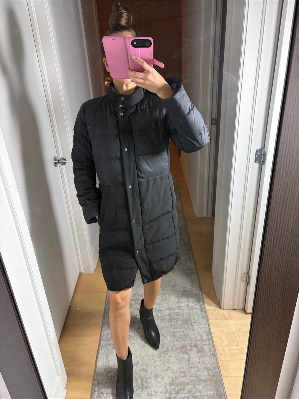 GAP Black Long Puffer Coat